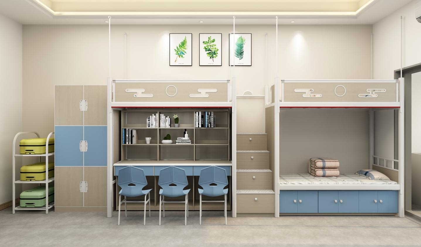 两联三位走梯公寓床