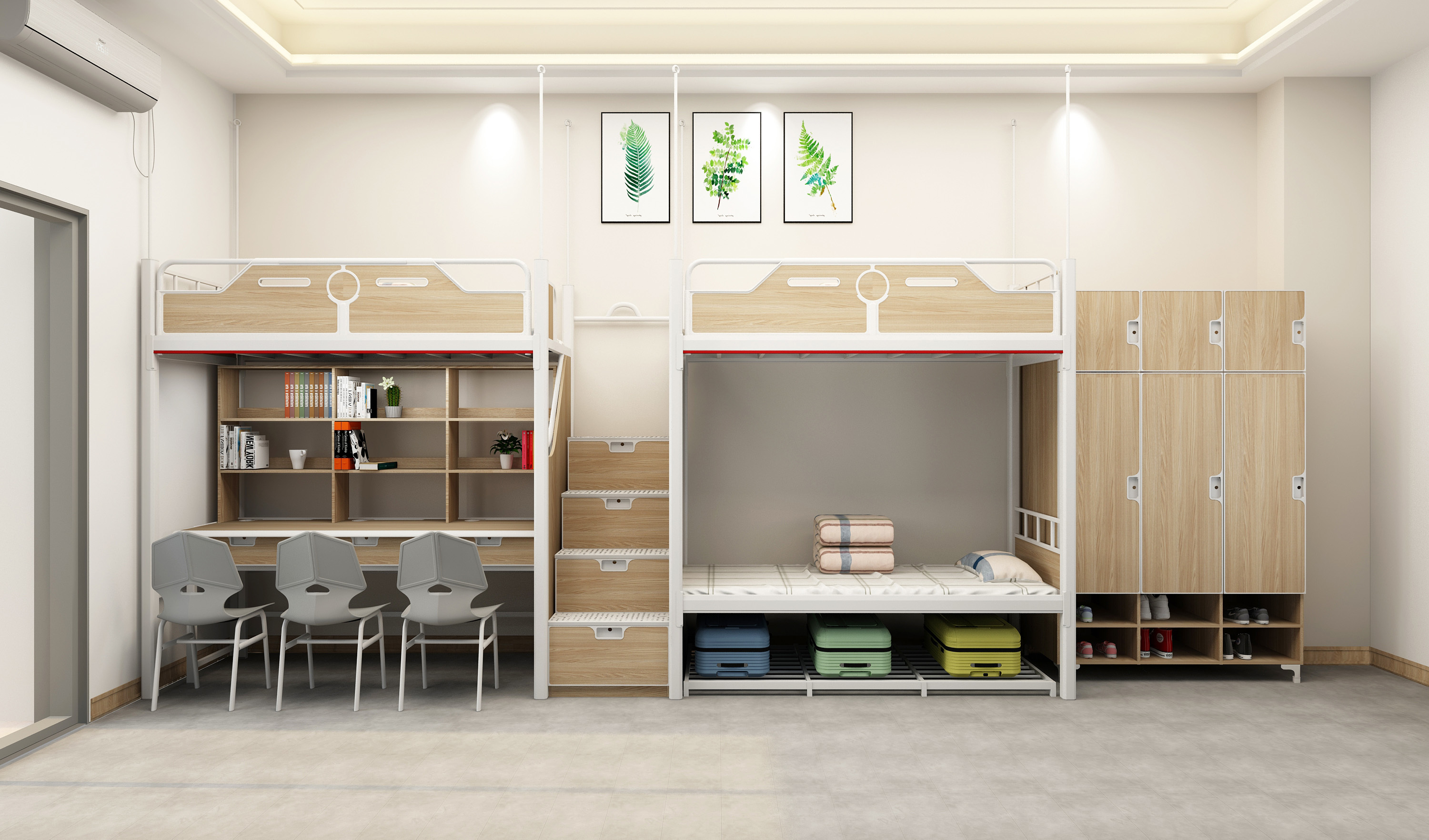 两联三位走梯公寓床